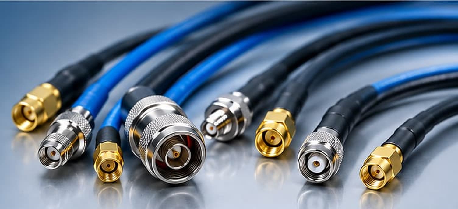 RF cable assemblies with gold-plated and stainless steel connectors